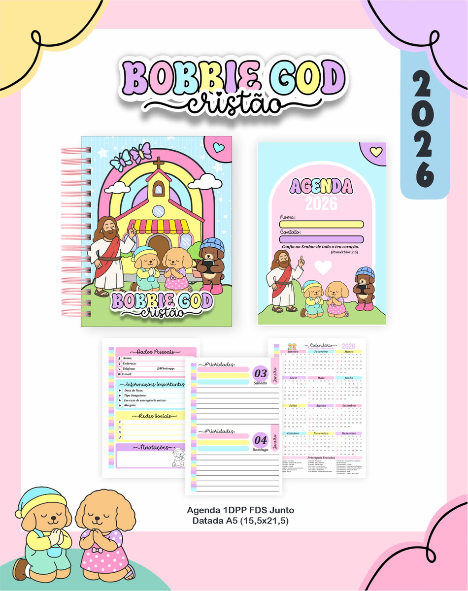 Kit Encadernação Bobbie Goods Cristão Menina Digital 2 Kit Encadernação Bobbie Goods Cristão Menina Digital - Imagem 2