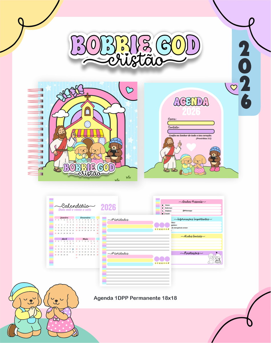 Kit Encadernação Bobbie Goods Cristão Menina Digital 3 Kit Encadernação Bobbie Goods Cristão Menina Digital - Imagem 3