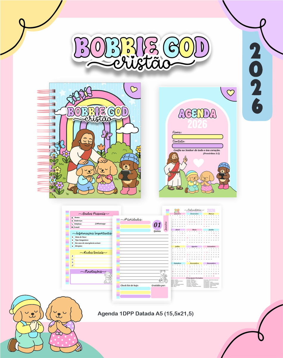 Kit Encadernação Bobbie Goods Cristão Menina Digital 1 Kit Encadernação Bobbie Goods Cristão Menina Digital
