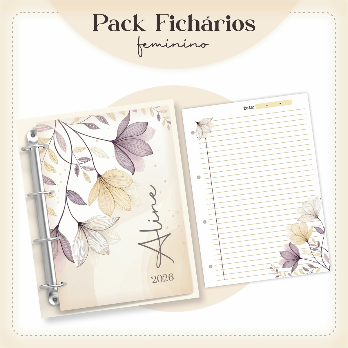 Capas de Fichário Femininas A5 para Imprimir e Encadernar 3 Capas de Fichário Femininas A5 para Imprimir e Encadernar - Imagem 3