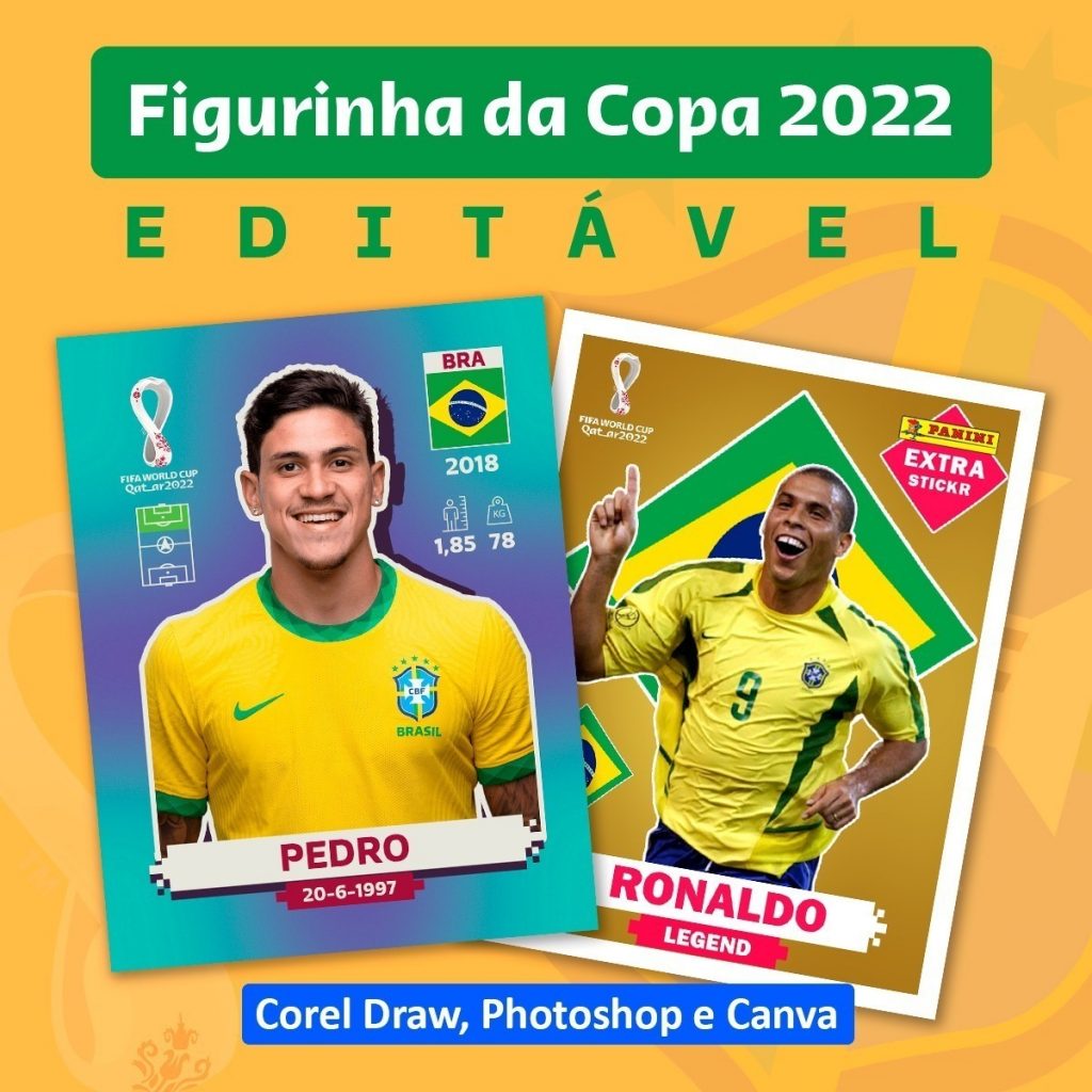 Arquivo digital figurinha da copa canva photoshop e corel studios cat