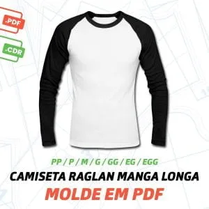Arquivo Digital Molde Camiseta Raglan Manga Longa Masculina 18 Arquivo Digital Molde Camiseta Raglan Manga Longa Masculina