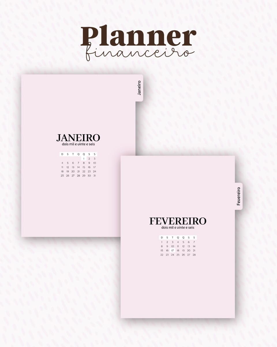 Arquivo Digital Planner Financeiro Feminino Rosa 5 Arquivo Digital Planner Financeiro Feminino Rosa - Imagem 5