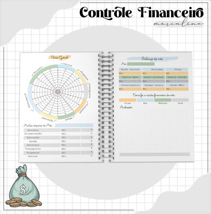 Arquivo Digital Planner Financeiro Masculino