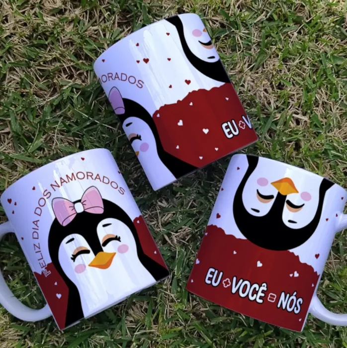 Arquivo Editável para Canecas e Camisas - Tema Pinguins