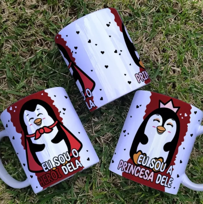 Arquivo Editável para Canecas e Camisas - Tema Pinguins