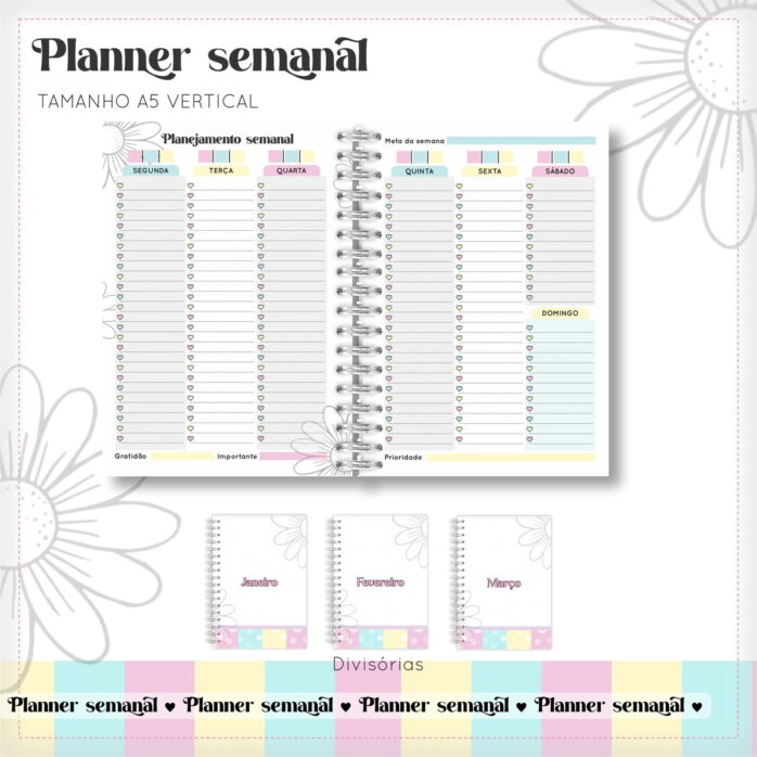 Arquivo Encadernação Planner Semanal