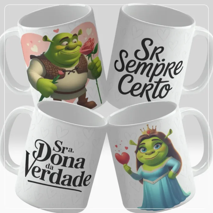 Arquivo JPG com 16 Artes de Canecas - Amor e Diversão