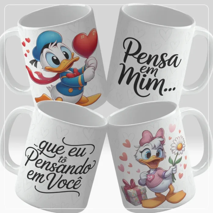 Arquivo JPG com 16 Artes de Canecas - Amor e Diversão