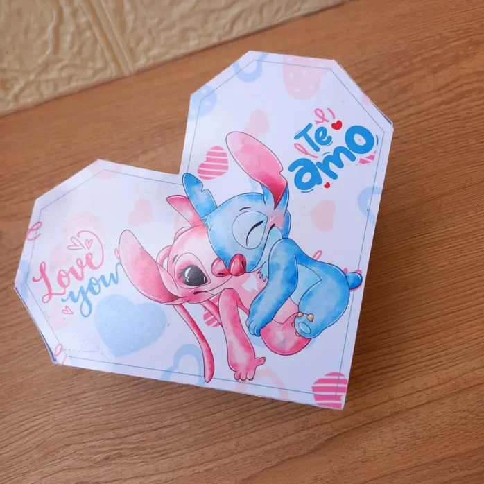 Arquivo PDF Caixinhas de Presente Stitch Dia dos Namorados