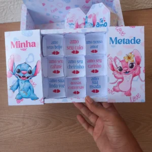 Arquivo PDF Caixinhas de Presente Stitch Dia dos Namorados