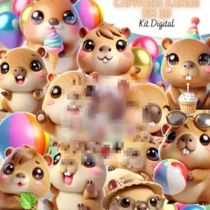 Arquivo PNG Capivara Fofinha 3D para Sublimação 6 Arquivo PNG Capivara Fofinha 3D para Sublimação