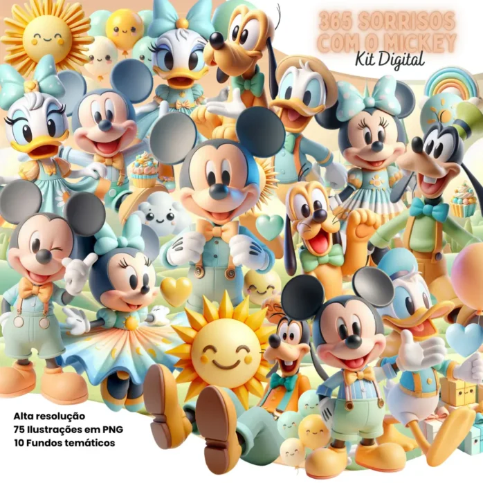 Arquivo PNG Mickey Mouse: 365 Sorrisos para Personalizar