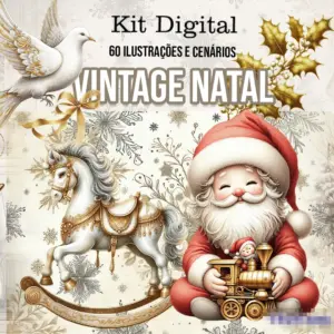 Arquivo PNG Natal Vintage Kit Digital Papelaria 7 Arquivo PNG Natal Vintage Kit Digital Papelaria