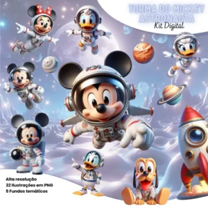 Arquivo PNG Tema Mickey Astronauta para Personalizados