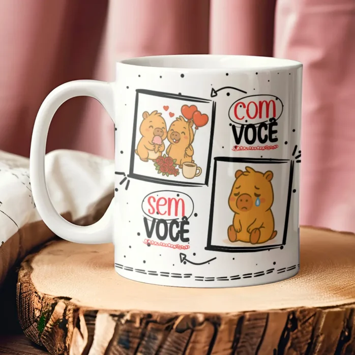 Arquivos de Arte Capivara para Sublimação em Canecas
