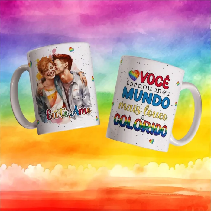 Arquivos Editáveis p/ Canecas Românticas - Dia dos Namorados