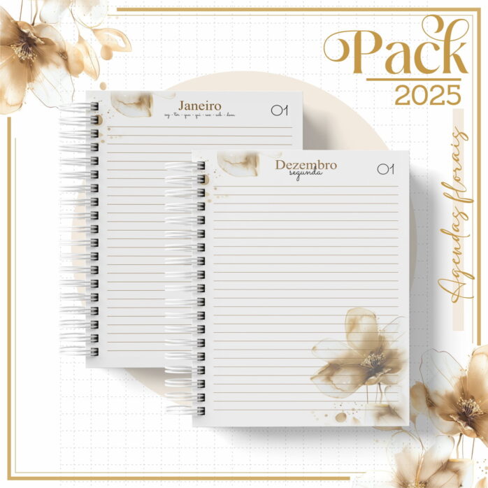 Arquivos Encadernação Caderno Floral Gold