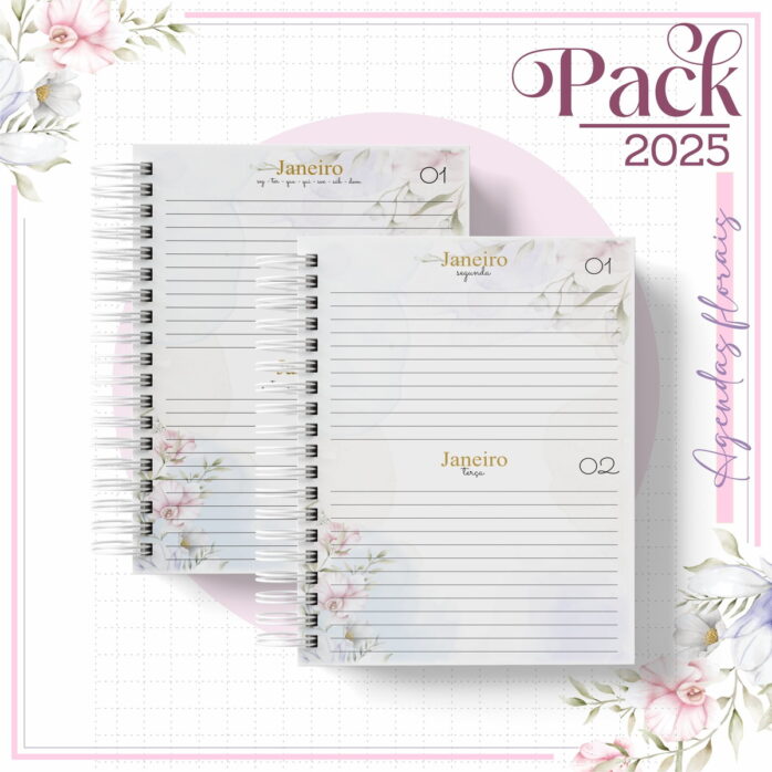 Arquivos Encadernação Caderno Floral Lilás