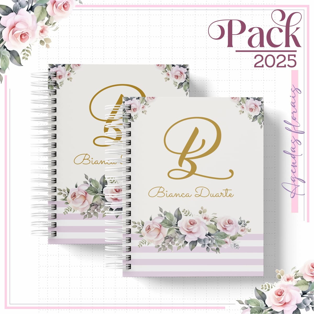 Caderno Floral Minimalista para Encadernação Artesanal 1 Caderno Floral Minimalista para Encadernação Artesanal