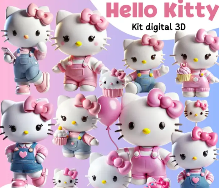 Arquivos Hello Kitty Em Png Kit Completo Para Paper Crafts 2