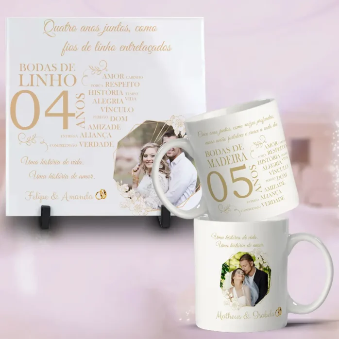 Arquivos para Sublimação em Caneca - Bodas de Casamento