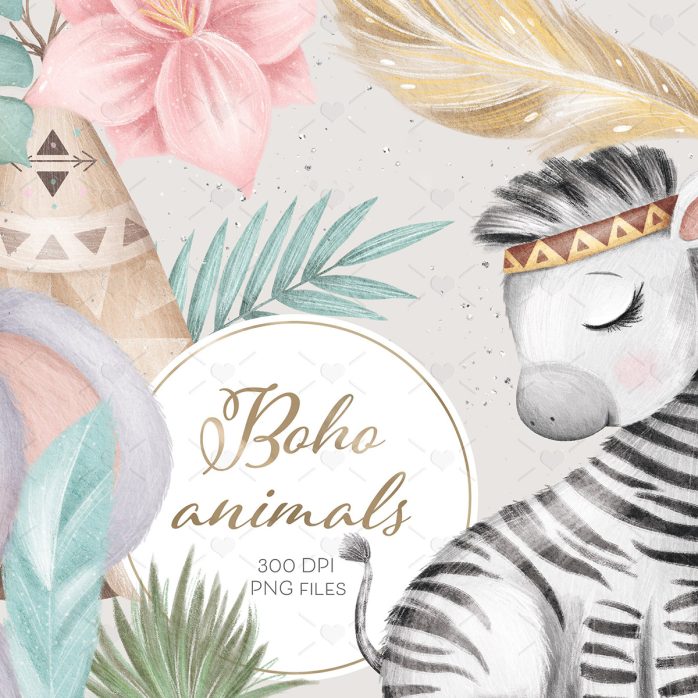 Arquivos Png Animais da Selva Ilustrações Berçário Bebê Cute