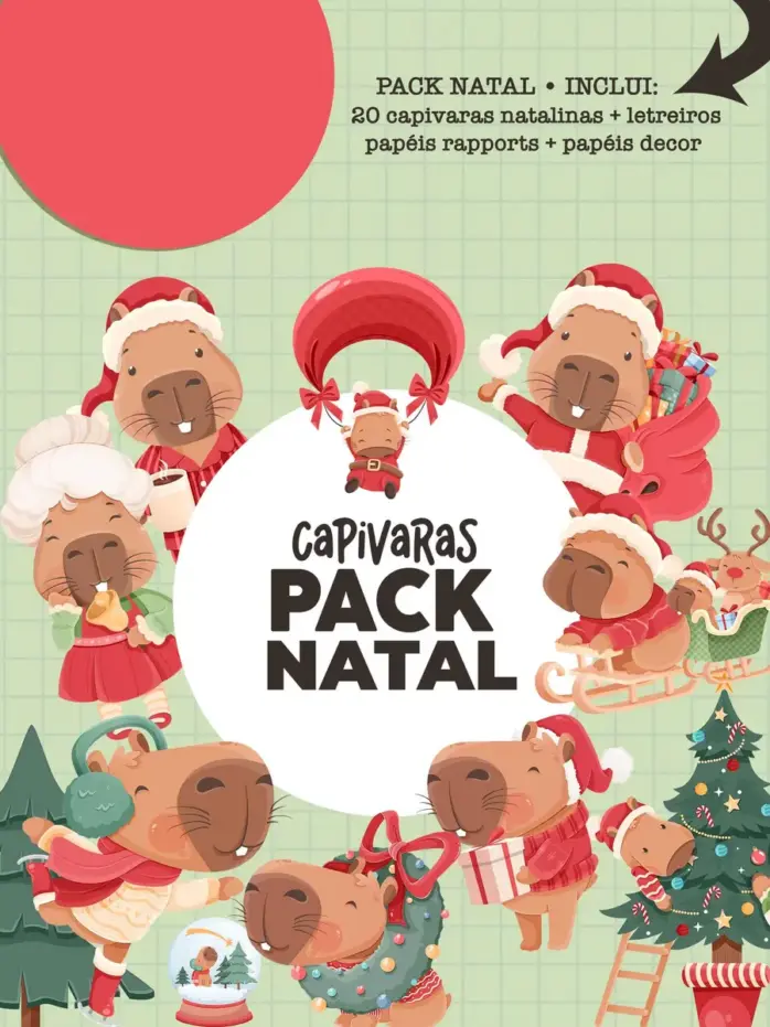 Arquivos Png Capivara Tematica Natalina Para Personalizacao 2