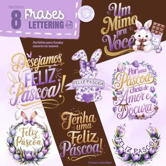 Arquivos Png Tematica Pascoa Lilas Para Uso Comercial E Diy 5