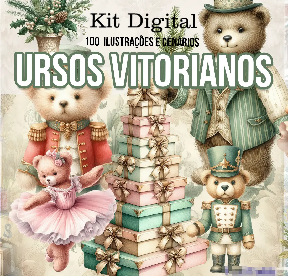 Arquivos PNG Ursinhos Vitorianos para Personalizados 1 Arquivos PNG Ursinhos Vitorianos para Personalizados