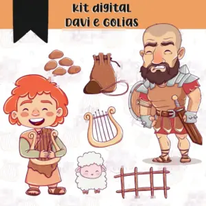 Arte Biblica Davi E Golias Kit Digital Png Alta Resolucao 2