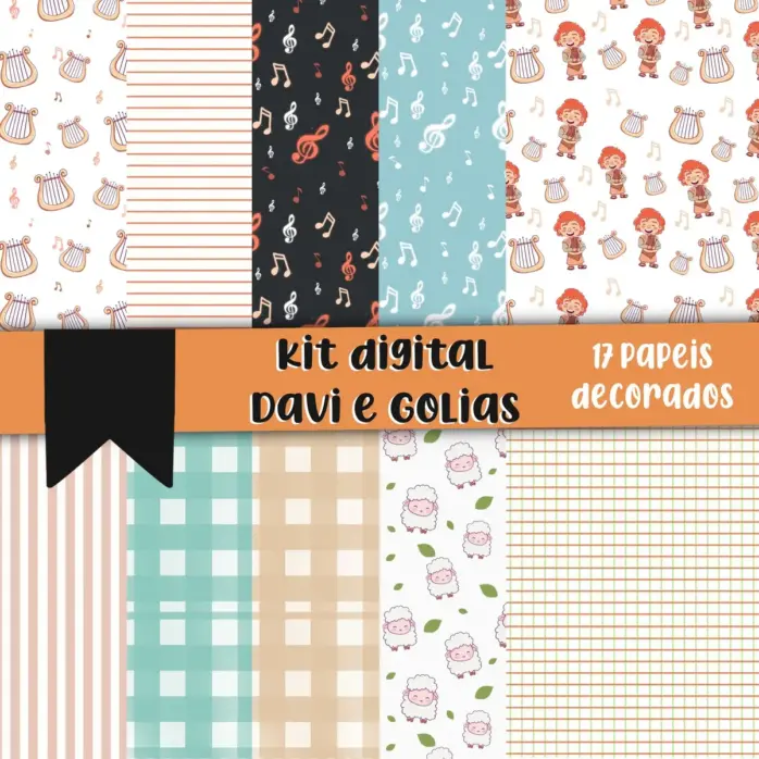 Arte Biblica Davi E Golias Kit Digital Png Alta Resolucao