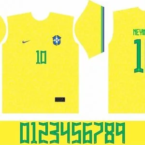 Arte Camisa Brasil 2022 Copa Mundo Qatar Vetor Corel + Fonte