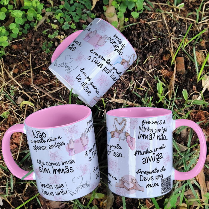 Arte Caneca Amiga Irmã - Png e Corel