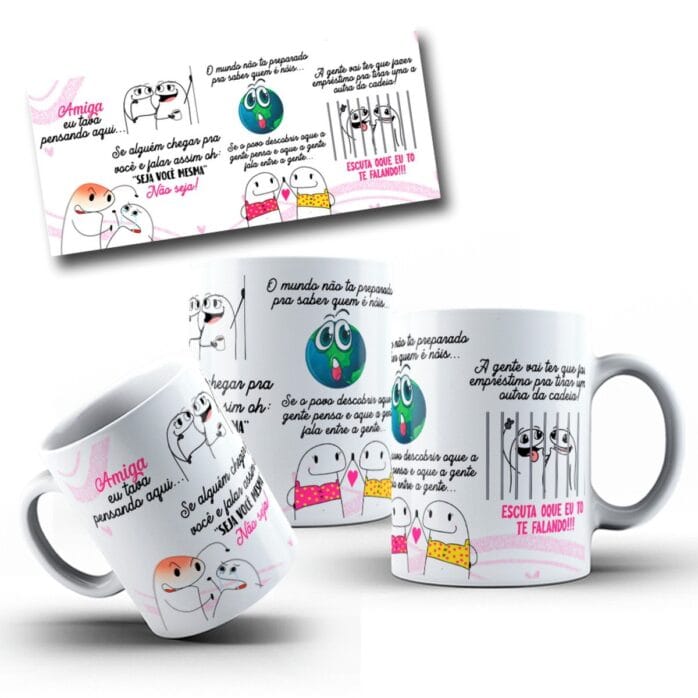 Arte Caneca Amiga Presas