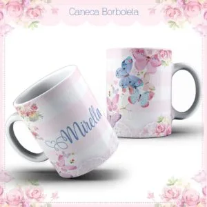 Arte Caneca Baby Borboletas 17 Arte Caneca Baby Borboletas