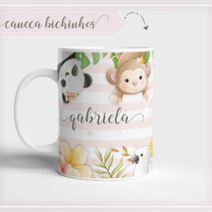 Arte para Caneca Infantil Bichinhos em Aquarela 11 arte caneca bichinhos arquivo digital