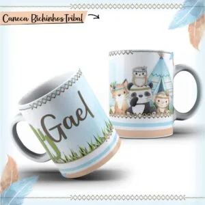 Arte Caneca Bichinhos Tribal