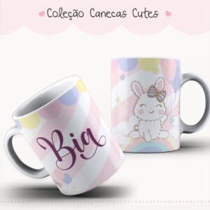 Arte Caneca Coelhinho Cute Kawaii Pastel 11 Arte Caneca Coelhinho Cute Kawaii Pastel