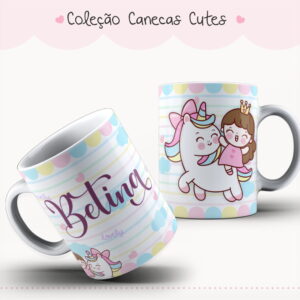 Arte Digital Caneca Infantil Unicórnio Cute PNG 12 arte caneca cute 6 arquivo digital