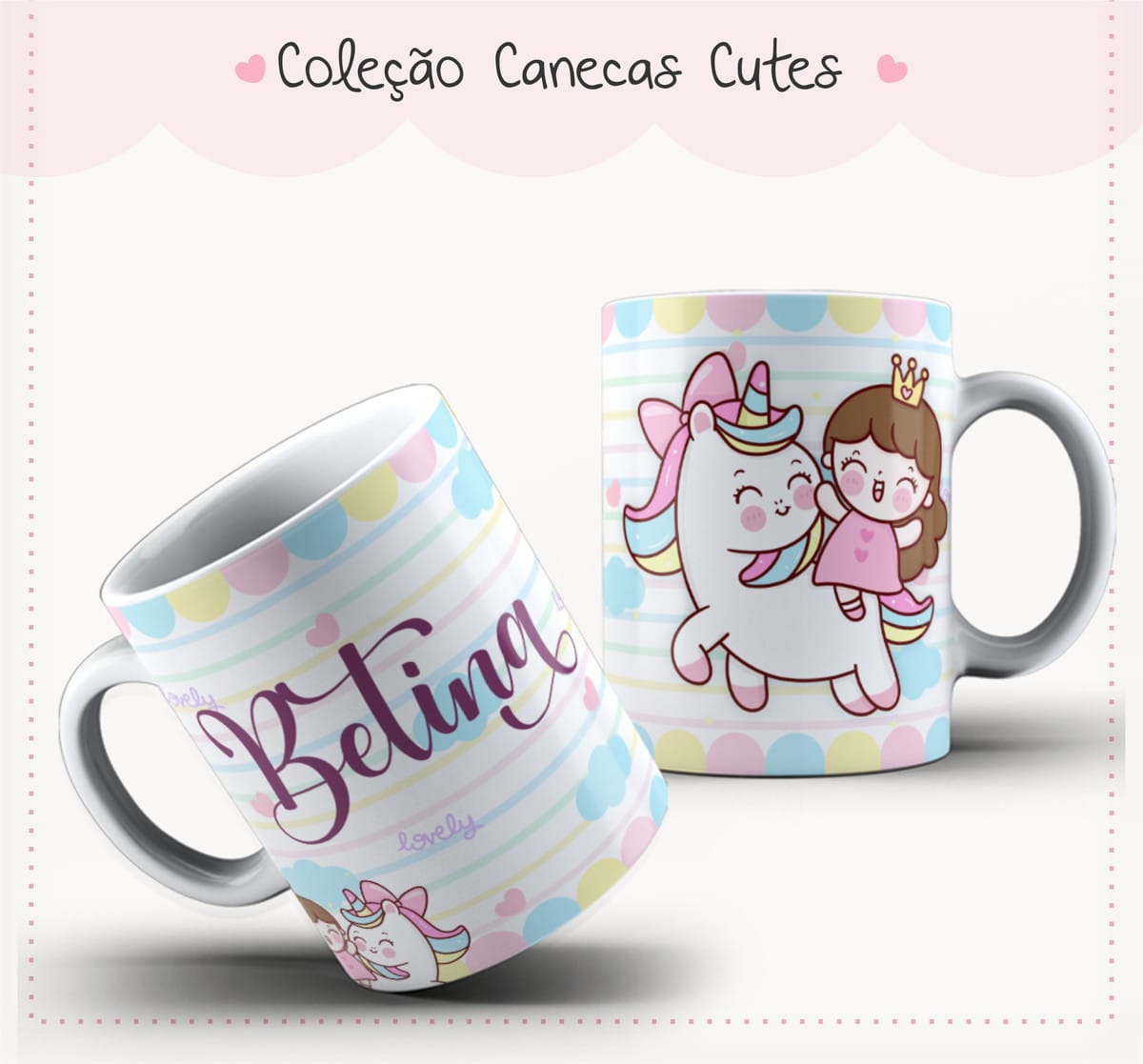 Arte Digital Caneca Infantil Unicórnio Cute PNG 1 Arte Digital Caneca Infantil Unicórnio Cute PNG