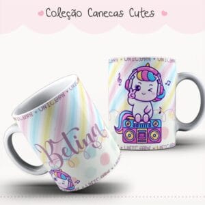 Arte Caneca Cute Unicornio Musical para Sublimacao 12 Arte Caneca Cute Unicornio Musical para Sublimacao