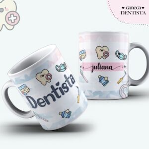 Arte Caneca Dentista Feminina