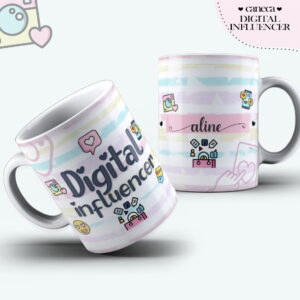Arte Caneca Digital Influencer Feminina