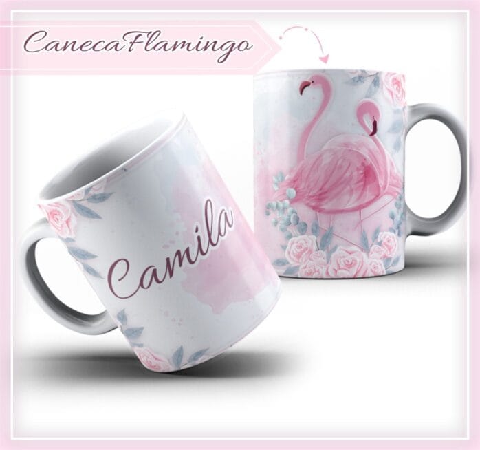 Arte Caneca Flamingo