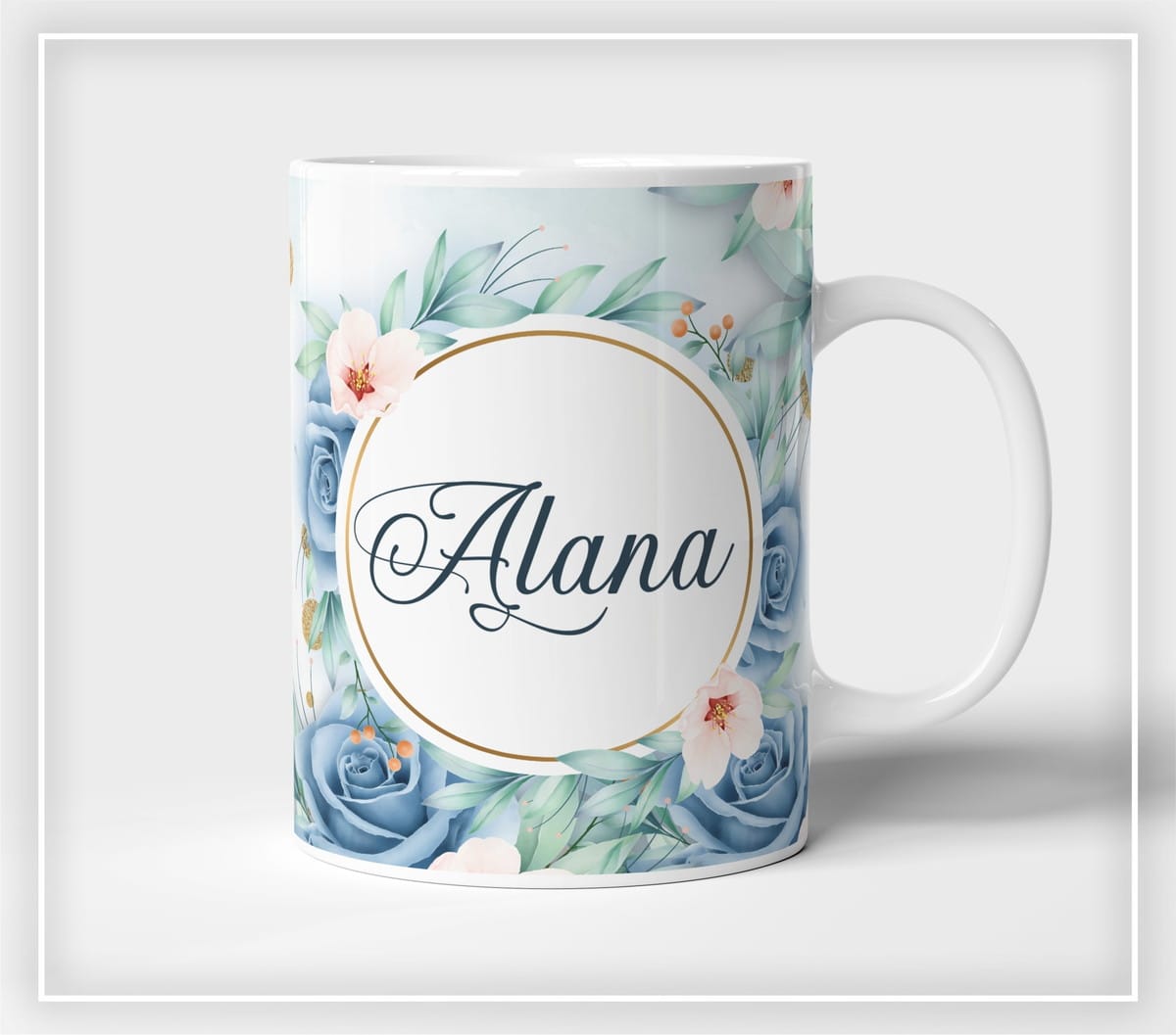 Arte Floral Azul para Canecas Personalizadas 1 Arte Floral Azul para Canecas Personalizadas