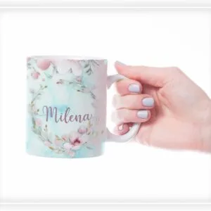 Arte Caneca Floral Borboleta