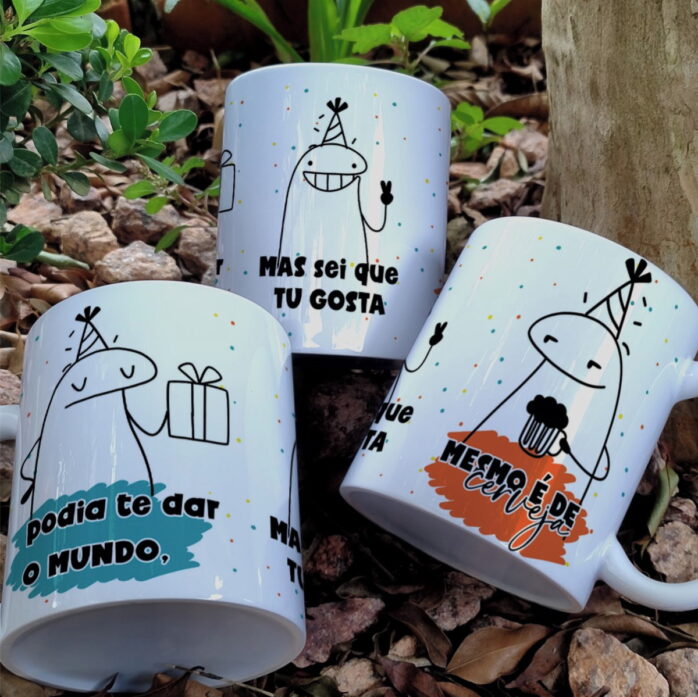 Arte Caneca Flork Aniversário Png e Corel