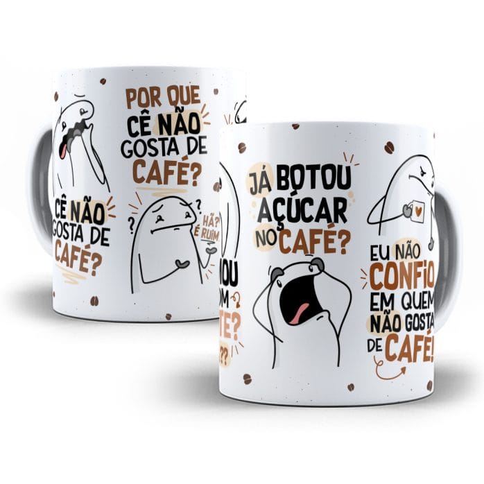 Arte Caneca Flork Eu Não Confio Em Quem Não Gosta De Café