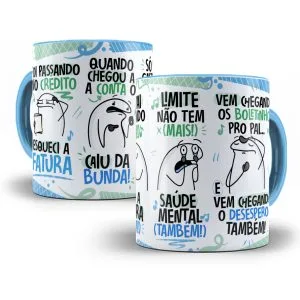 Arte Caneca Fui Passando no Crédito Esqueci a Fatura Azul 12 Arte Caneca Fui Passando no Crédito Esqueci a Fatura Azul